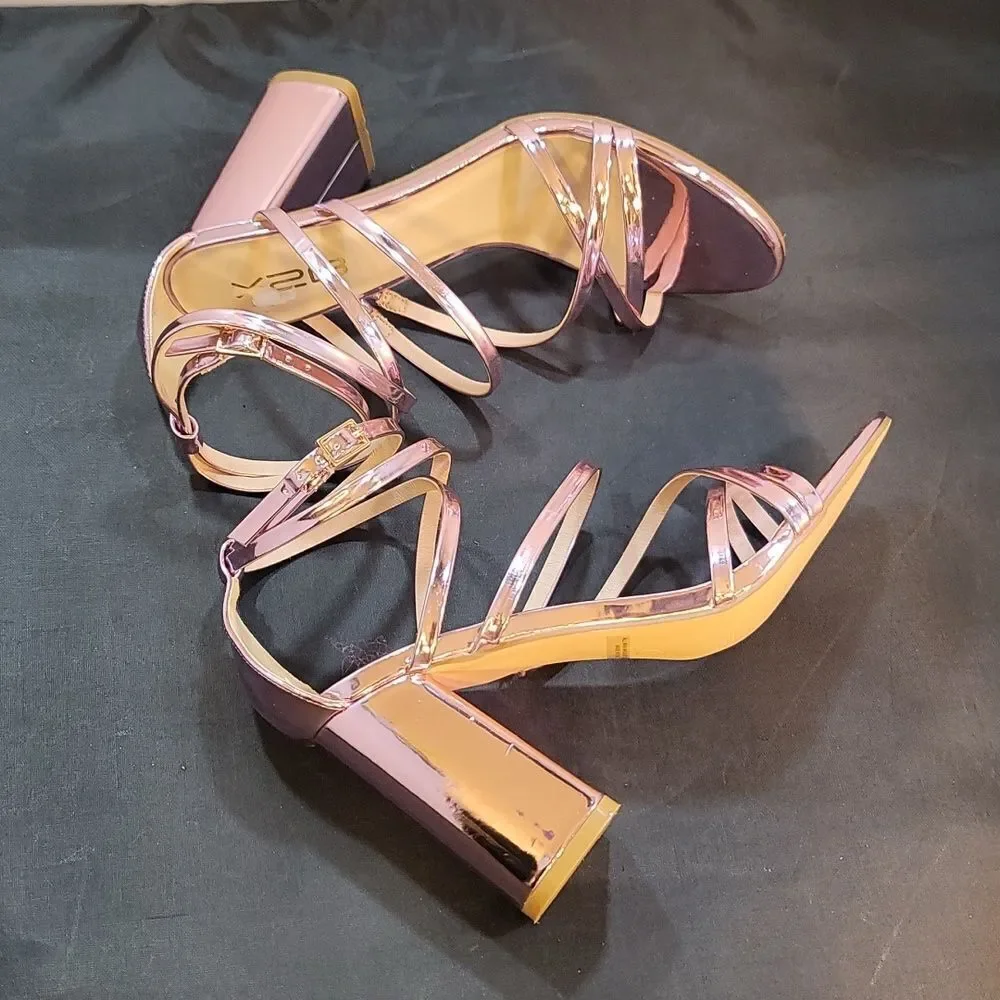 BRAND NEW X2B METALLIC STRAPPY HIGH HEEL WOMEN'S SANDAL